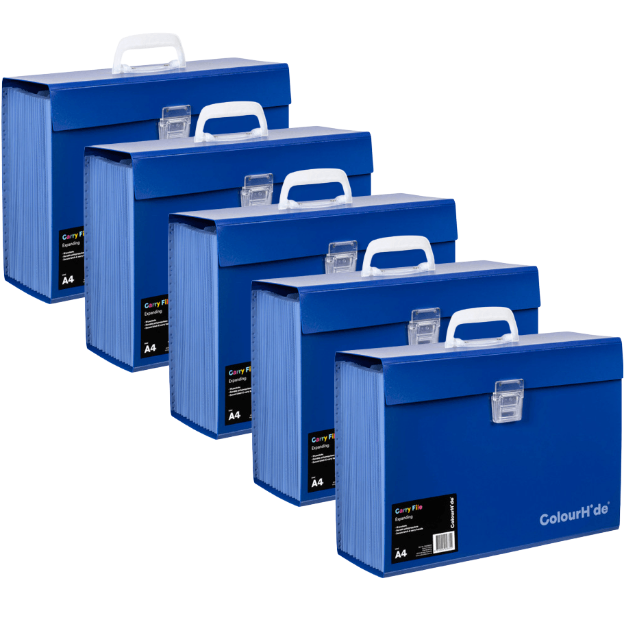 Colourhide Expanding Carry File PP A4 Black 19 Pockets | SuperOffice