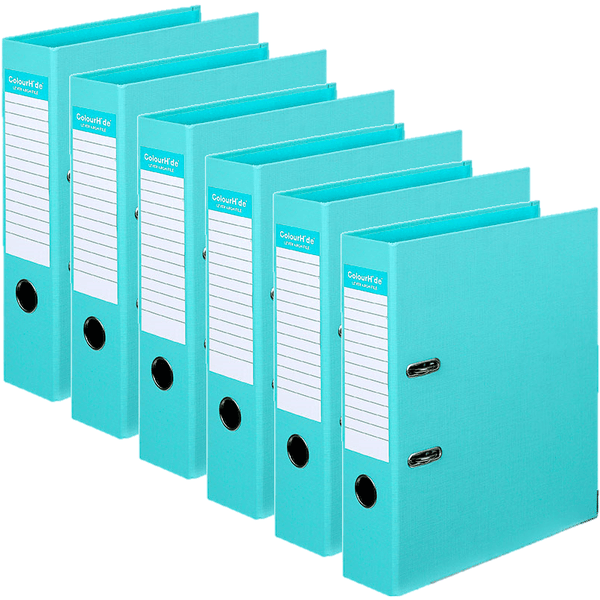 Colourhide Lever Arch File Folder A4 Aqua Blue Pack 6 6802032J (6 Pack) - SuperOffice