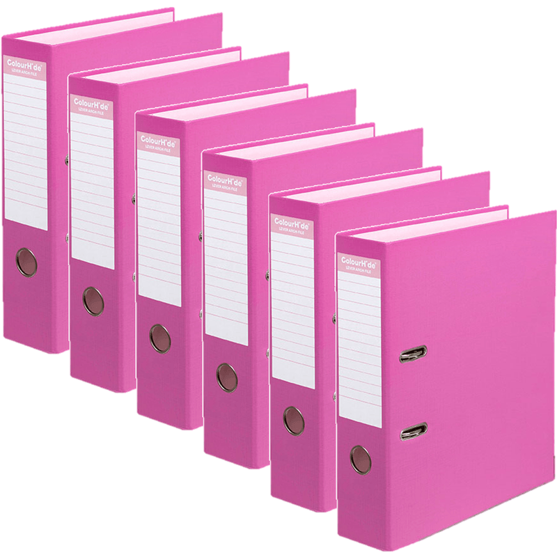 Colourhide Lever Arch File Folder A4 Cassis Pink Pack 6 6802010J - SuperOffice
