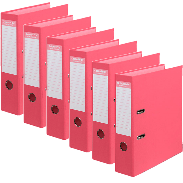 Colourhide Lever Arch File Folder A4 Watermelon Red Pack 6 6802018J - SuperOffice