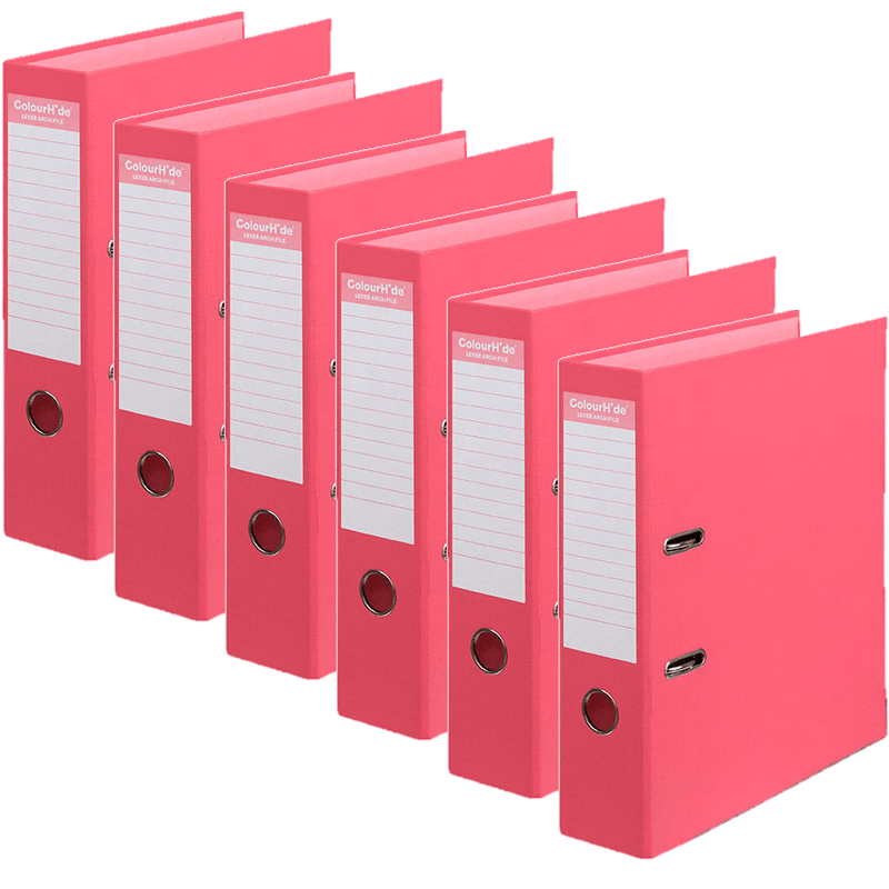 Colourhide Lever Arch File Folder A4 Watermelon Red Pack 6 6802018J - SuperOffice