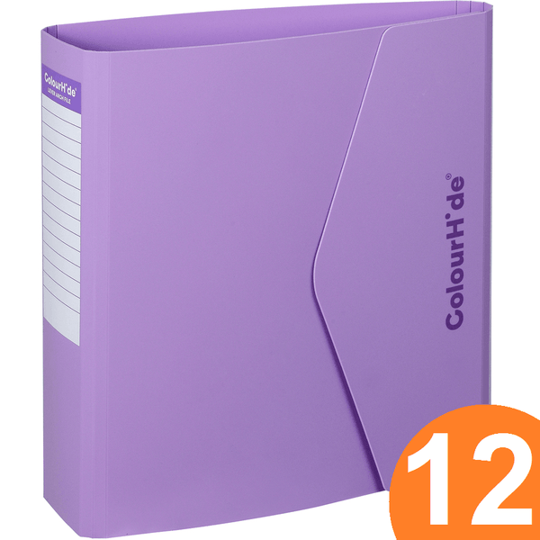 Colourhide Lever Arch File Folder Secure Closure Flap Polypropylene Purple Lilac Box 12 6608019J (Box 12) - SuperOffice