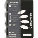 Colourhide My 4-Section Notebook 200 Page A5 Black 1717802G - SuperOffice
