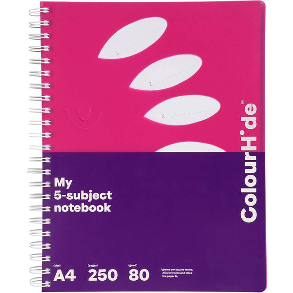 Colourhide My 5-Subject Notebook 250 Page A4 Pink 1719609G - SuperOffice