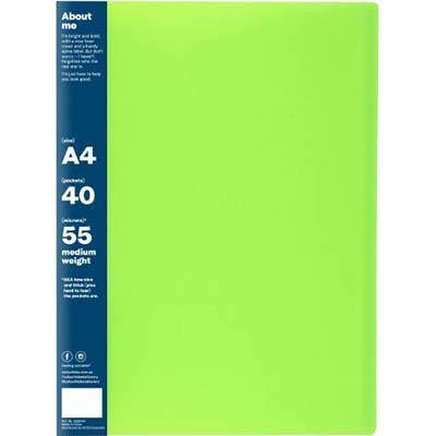 Colourhide My Big Display Book 40 Pockets Medium Weight A4 Green 2055204 - SuperOffice