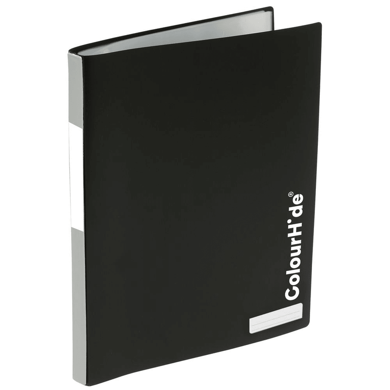 Colourhide My Custom Refillable Display Book 20 Pockets Medium Weight A4 Black 2002802 - SuperOffice