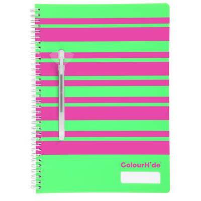 Colourhide My Designer Notebook Protective Cover Wiro Bound A4 60 Leaf Green 1719804H - SuperOffice