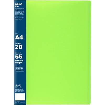 Colourhide My Wingman Display Book 20 Pockets Medium Weight A4 Green 2055104 - SuperOffice
