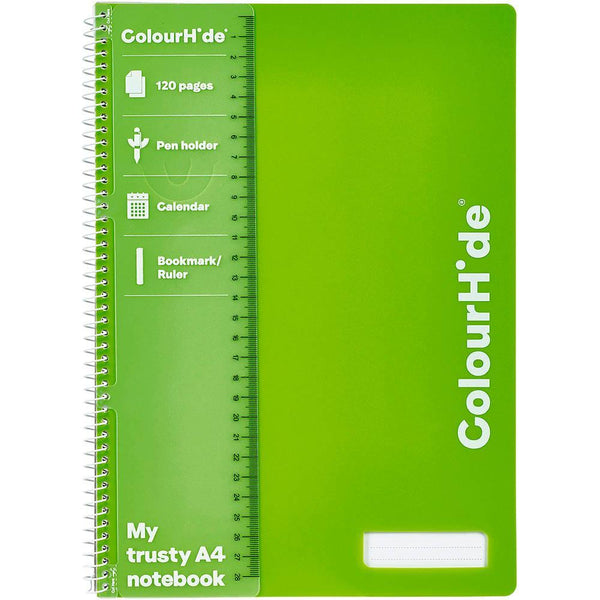 Colourhide Notebook 120 Page A4 Green 1719444H - SuperOffice