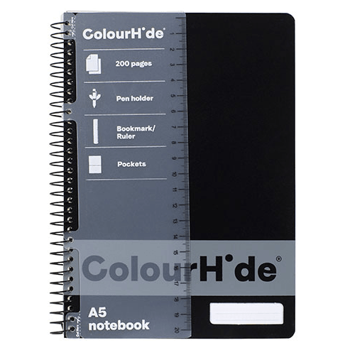 Colourhide Notebook 200 Page A5 Black 1717602J - SuperOffice