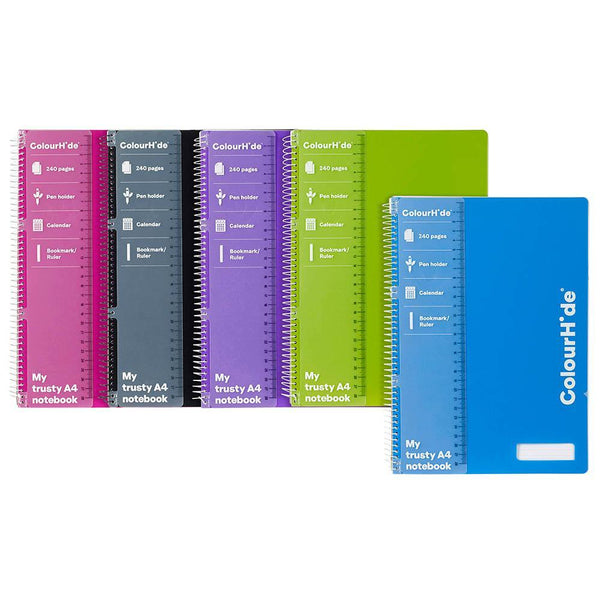 Colourhide Notebook 240 Page A4 Assorted 1715999H - SuperOffice
