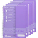 Colourhide Notebook A5 200 Pages Lavender Purple Spiral Pack 5 1717619M (5 Pack) - SuperOffice