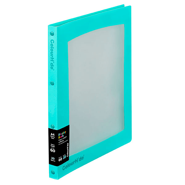 Colourhide Refillable Display Book A4 Aqua Blue Insert Cover 2003332J - SuperOffice