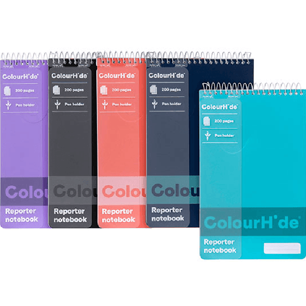 Colourhide Reporter Notebook 200 Page Assorted Pack 5 1715799 (5 Pack) - SuperOffice
