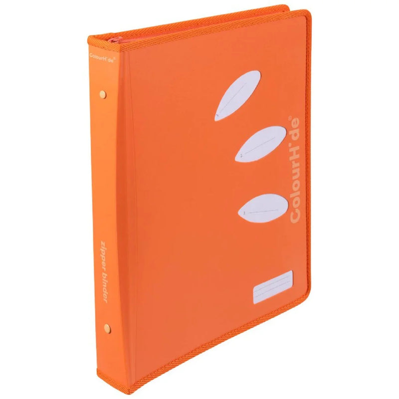 ColourHide Zip Binder A4 2 D-Ring 25mm Orange Tangerine Bulk Pack 10 5800018M (Pack 10) - SuperOffice