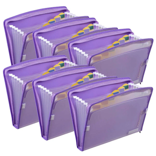 ColourHide Zip It Expanding File Lavender Pack 6 9026019M (Pack 6) - SuperOffice