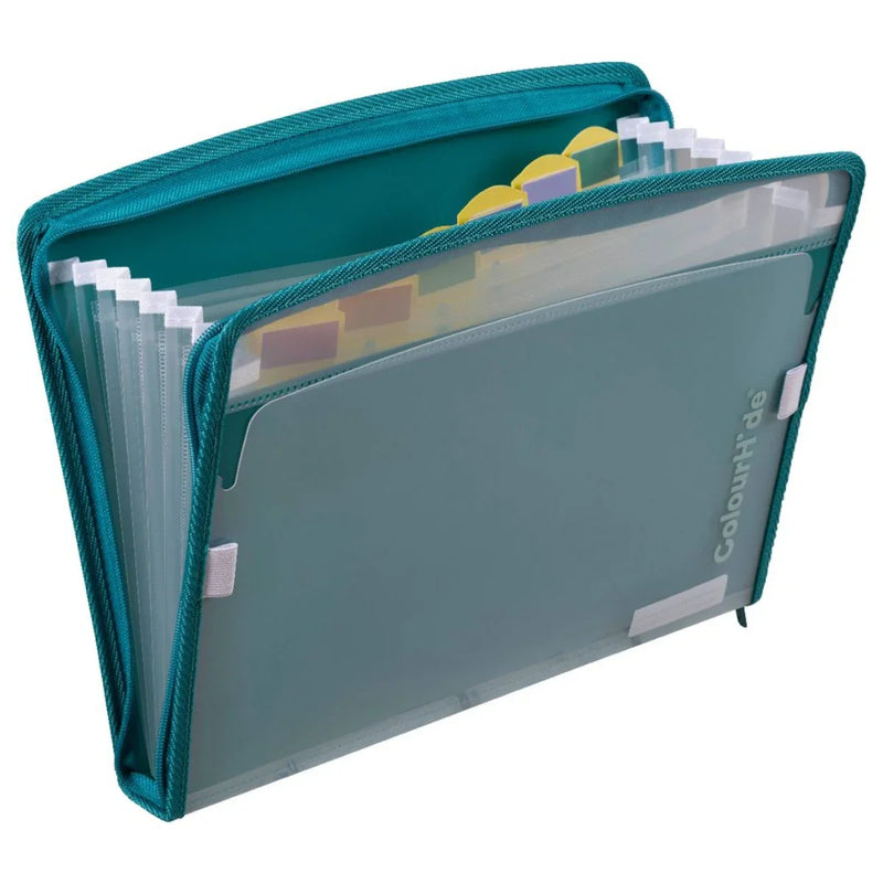 ColourHide Zip It Expanding File Teal Green Pack 6 9026007M (Pack 6) - SuperOffice