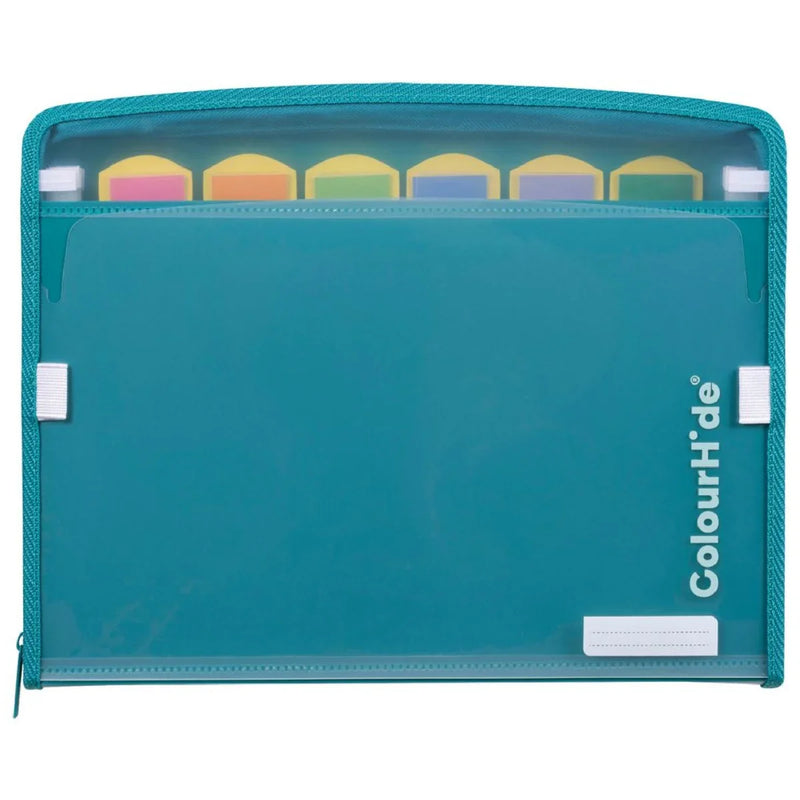 ColourHide Zip It Expanding File Teal Green Pack 6 9026007M (Pack 6) - SuperOffice