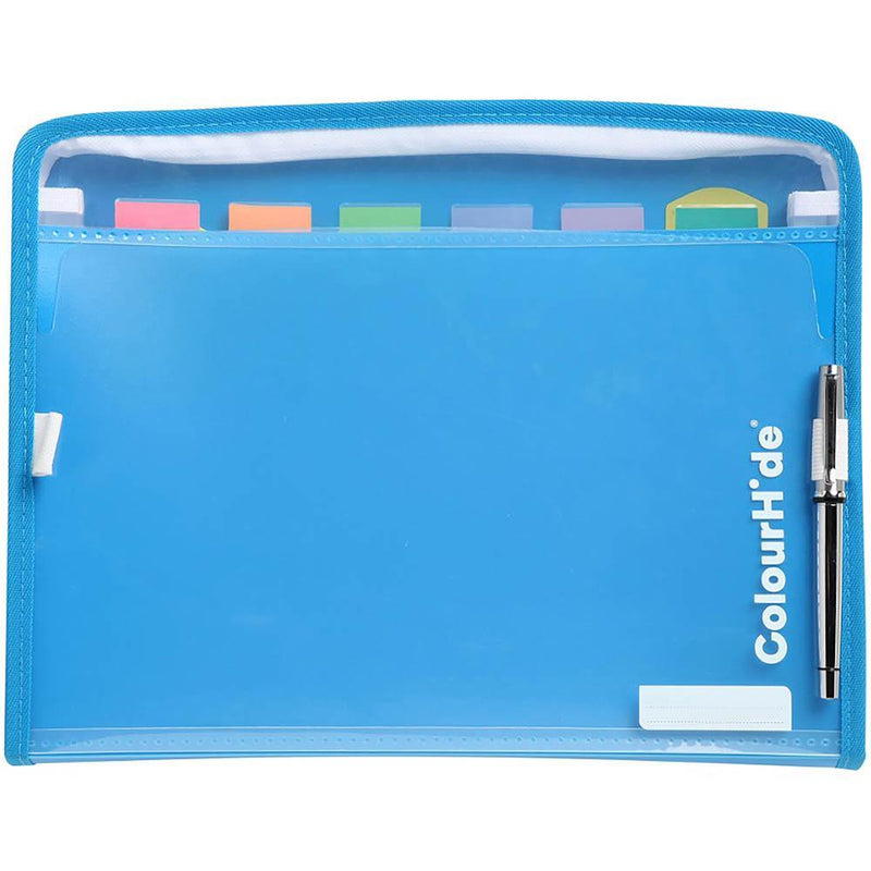 Colourhide Zipit Pp Expanding File 7 Pocket Foolscap Blue 9026001 - SuperOffice