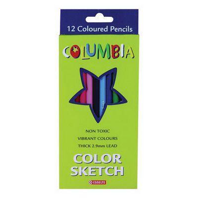 Columbia Colorsketch Half Length Pencil Assorted Pack 12 620012ASS - SuperOffice