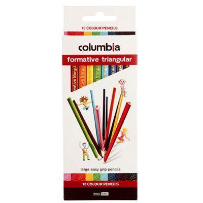 Columbia Formative Triangular Coloured Pencil Assorted Pack 10 611351TPK - SuperOffice