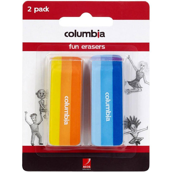 Columbia Fun Erasers 2 Pack 61200CFUN2 - SuperOffice