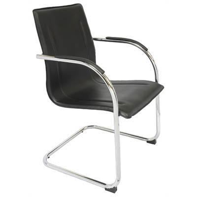 Comfo Visitors Chair Chrome Frame Cantilever Base Black COMFO - SuperOffice