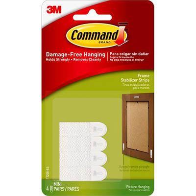 Command Picture Hanging Strip Stabilizer Strips White Pack 4 Pairs 70006903267 - SuperOffice