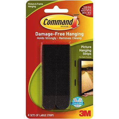 Command Picture Hanging Strips Large Black Pack 4 Pairs XA006711577 - SuperOffice