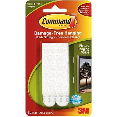 Command Picture Hanging Strips Large White Pack 4 Pairs XA006711569 - SuperOffice