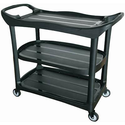 Compass 3 Shelf Utility Cart Black 722495B - SuperOffice