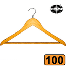 Compass Classic Wood Budget Hook Clothes Coat Hanger Pack 100 Bulk 59123 (100 Pack) - SuperOffice