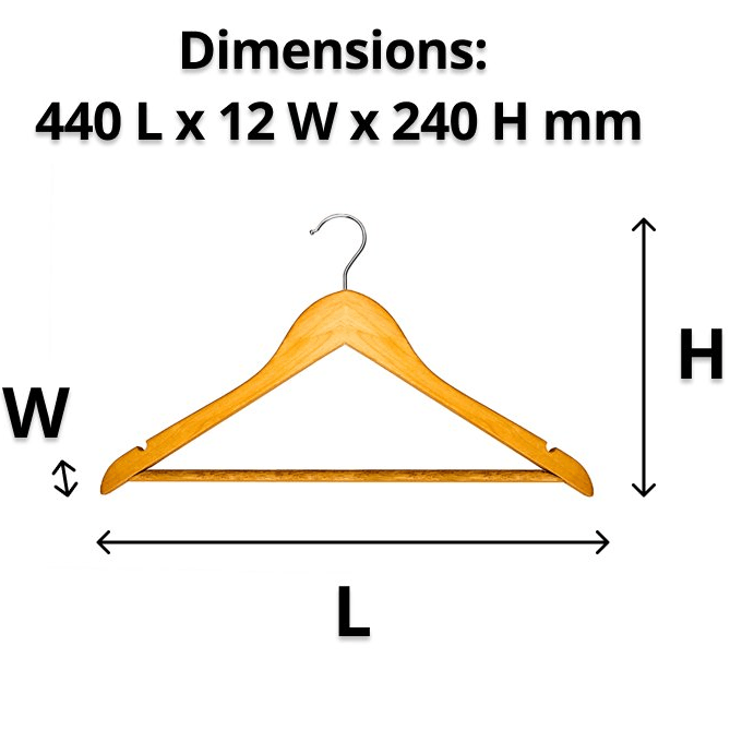 Compass Classic Wood Budget Hook Clothes Coat Hanger Pack 100 Bulk 59123 (100 Pack) - SuperOffice
