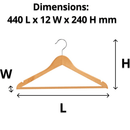 Compass Classic Wood Standard Hook Clothes Coat Hanger Pack 100 Bulk 59122 (100 Pack) - SuperOffice