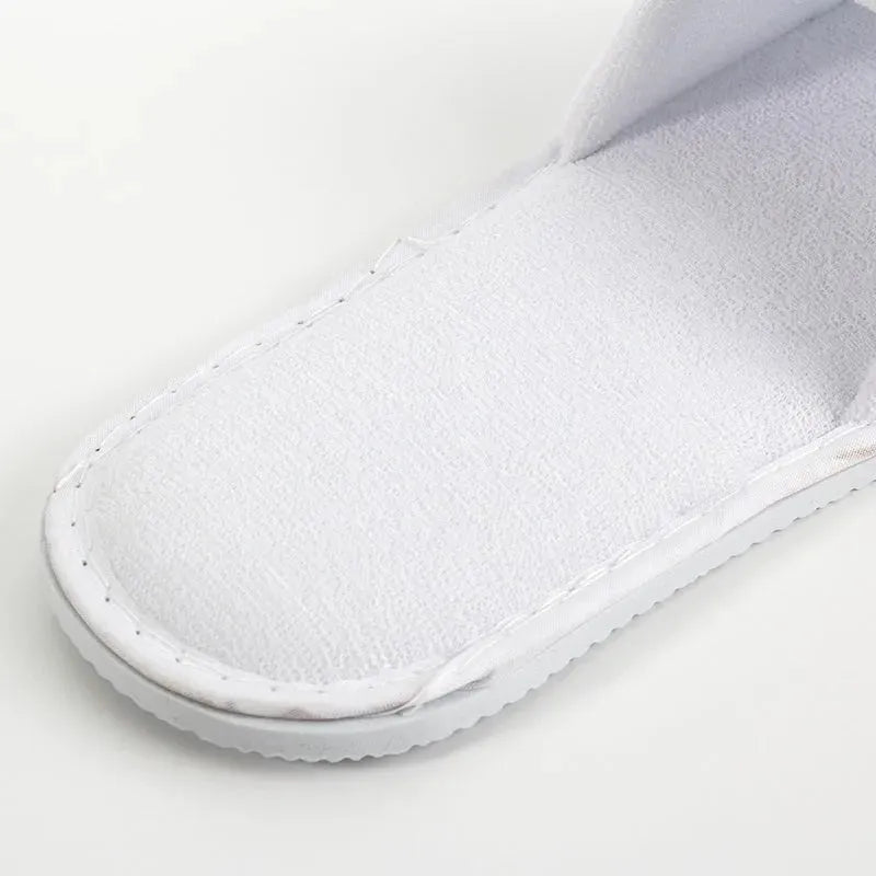 Compass Comfort Terry Cotton Slip On Slippers White Hotel/Bath/Guest Pack 100 Pairs Bulk 573102 (100 Pairs) - SuperOffice