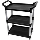 Compass Compact 3 Shelf Utility Cart Black 7224941 - SuperOffice