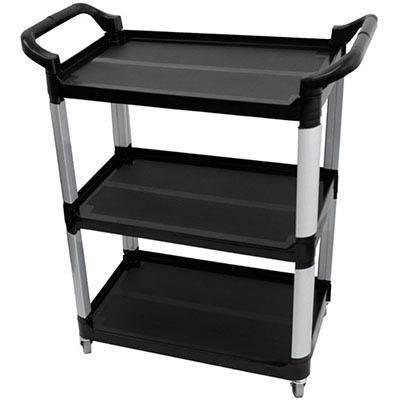 Compass Compact 3 Shelf Utility Cart Black 7224941 - SuperOffice