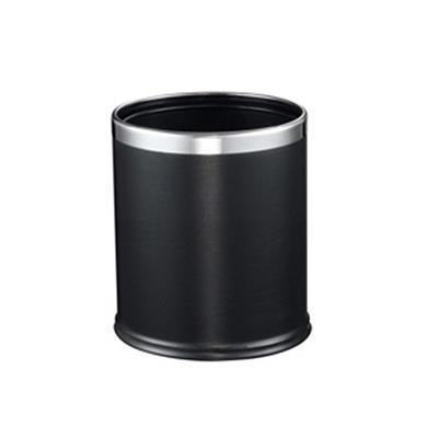 Compass Leatherette Bin 10 Litre Round Black 769445LB - SuperOffice