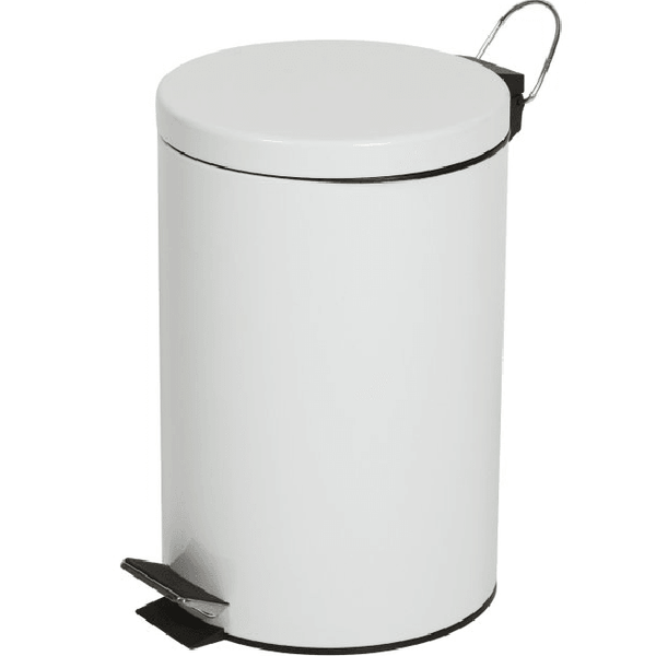 Compass Pedal Bin Powder Coated 12L White 245x395mm 76991202 - SuperOffice