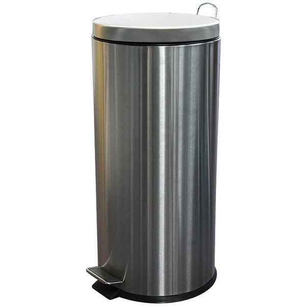 Compass Round Pedal Bin 30 Litre Stainless Steel 769930 - SuperOffice
