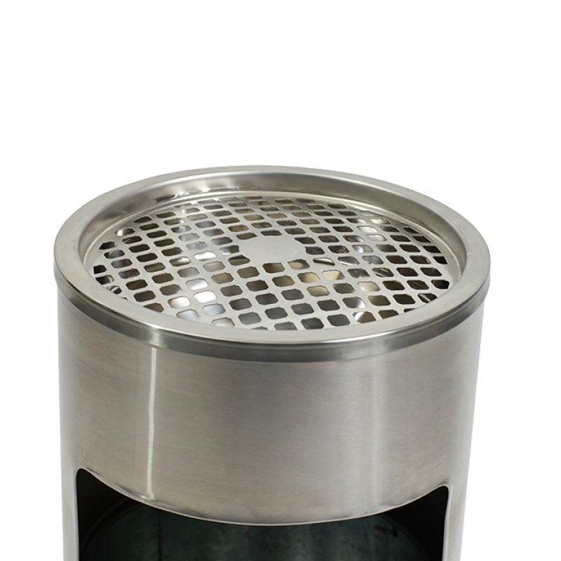 Compass Stainless Steel Lobby Bin With Ashtray 10L 761250 - SuperOffice