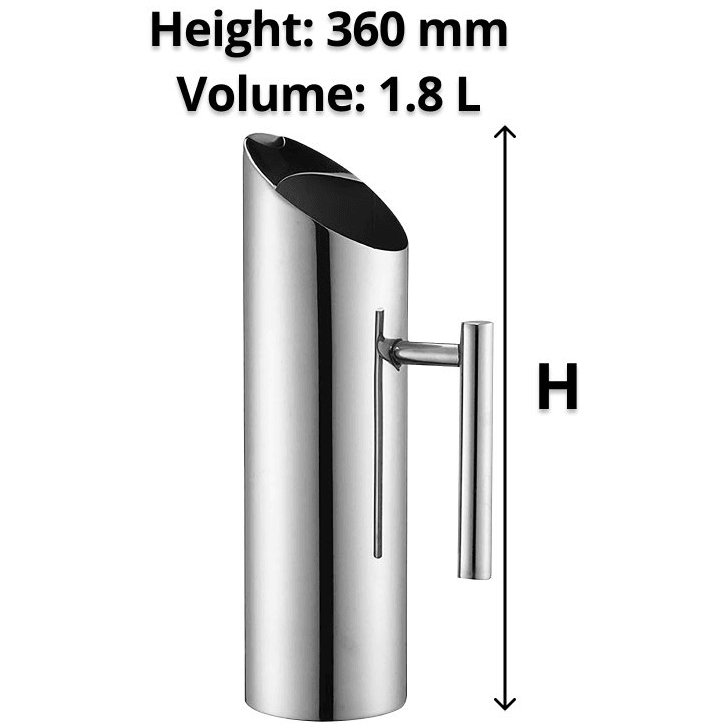 Connoisseur Stainless Steel Water Pitcher Jug 1.8L Restaurant Cafes Box 12 5380018 (Box 12) - SuperOffice