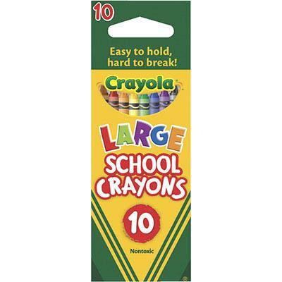 Crayola Large School Crayons Assorted Pack 10 52100A - SuperOffice
