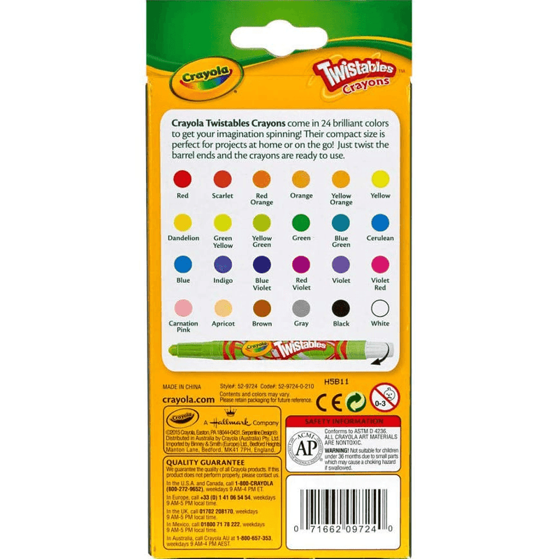Crayola Mini Twistable Crayons Fun Effects Assorted Pack 24 Colours 52-9724 - SuperOffice