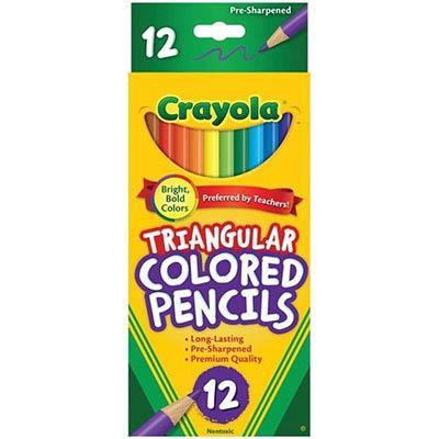 Crayola Triangular Coloured Pencils 3.3Mm Assorted Pack 12 684214 - SuperOffice