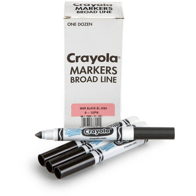 Crayola Ultra-Clean Washable Markers Black Box 12 58 7800 051 - SuperOffice