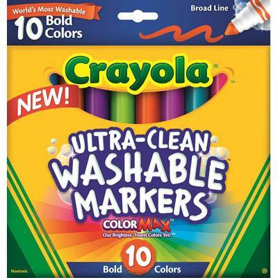 Crayola Ultra-Clean Washable Markers Bold Colors Pack 10 587853 - SuperOffice