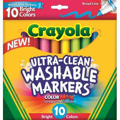Crayola Ultra-Clean Washable Markers Bright Colors Pack 10 587855 - SuperOffice
