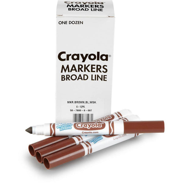 Crayola Ultra-Clean Washable Markers Brown Box 12 58 7800 007 - SuperOffice