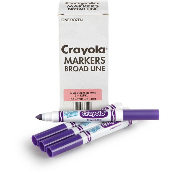 Crayola Ultra-Clean Washable Markers Violet Box 12 58 7800 040 - SuperOffice